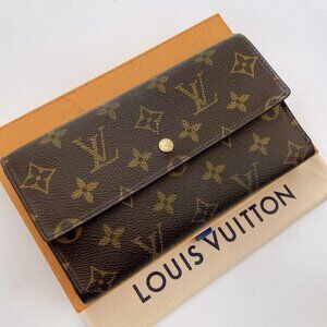 Authentic Louis Vuitton Portefeuille International Porte Tresor Monogram Wallet